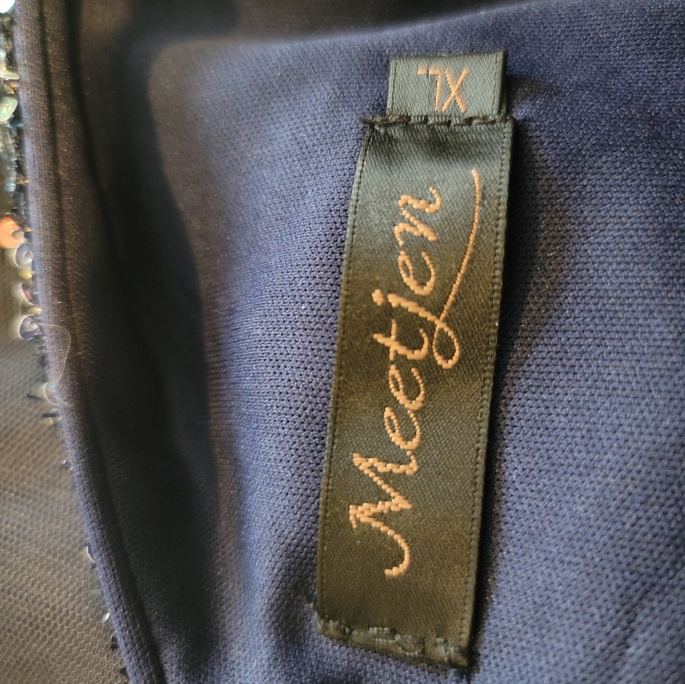 Navy Blue Sequin Dress XL - Picture 2 of 5